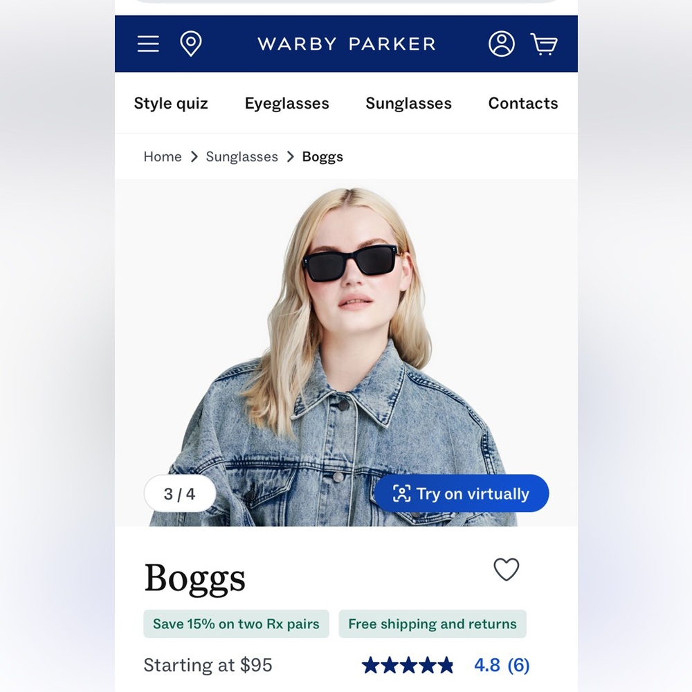 Warby Parker Black Sunglasses